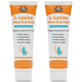 Pâte orale L-Lysine Jollyfit pour chats, tube de 120 g, goût poulet
