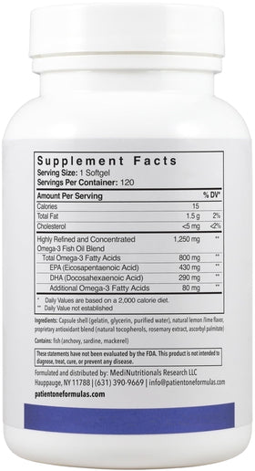 Patient One Omega-3 800 mg gélules molles en main