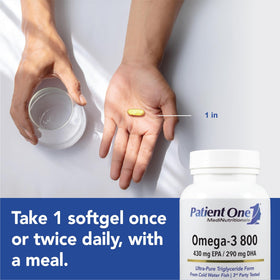 Patient One Omega-3 800 mg gélules molles vue de côté