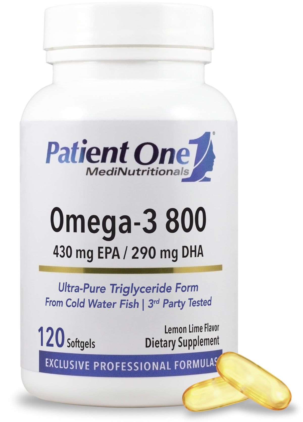 Patient One Omega-3 800 mg gélules molles vue de face