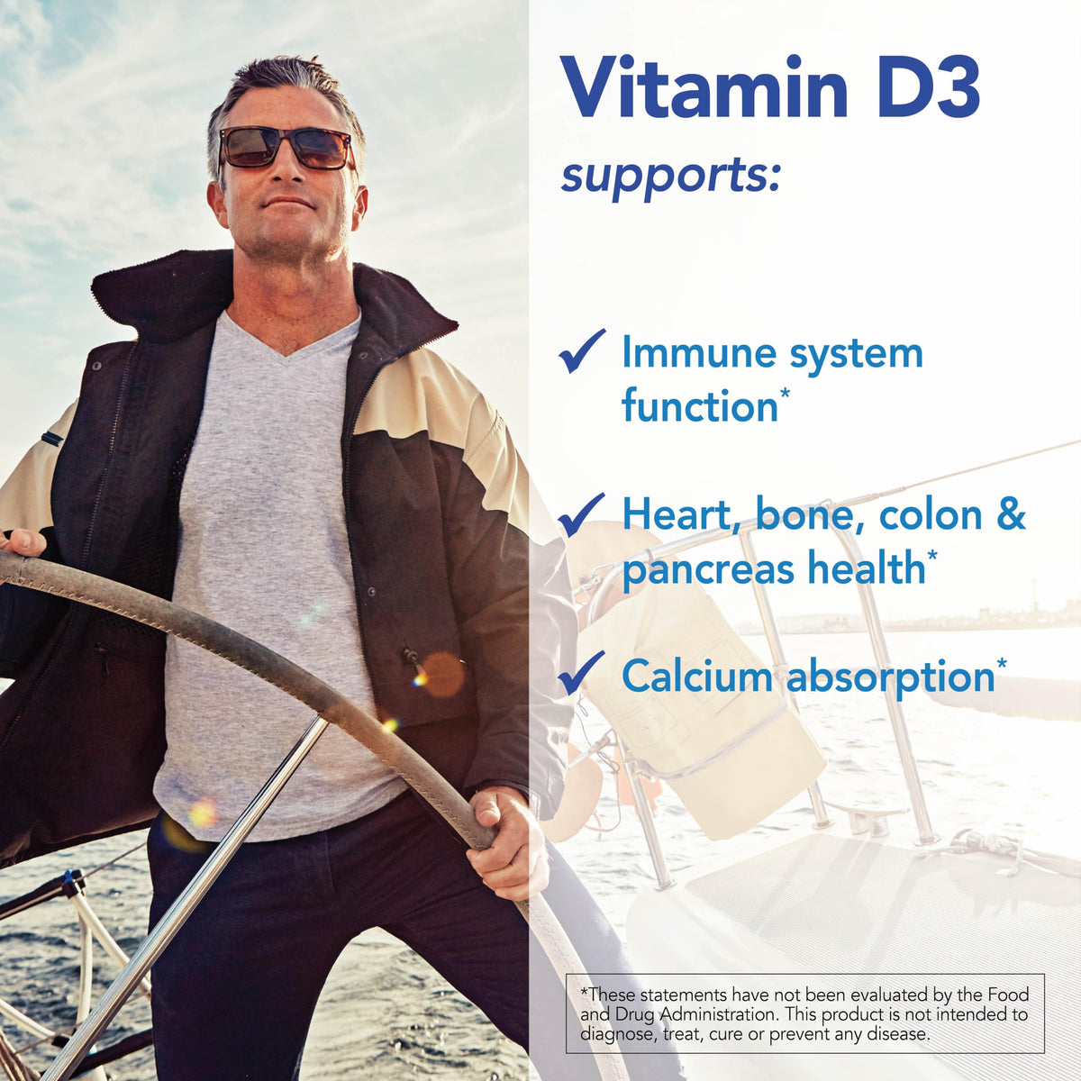 Patient One Vitamine D3 5 000 UI avec étiquette de dosage