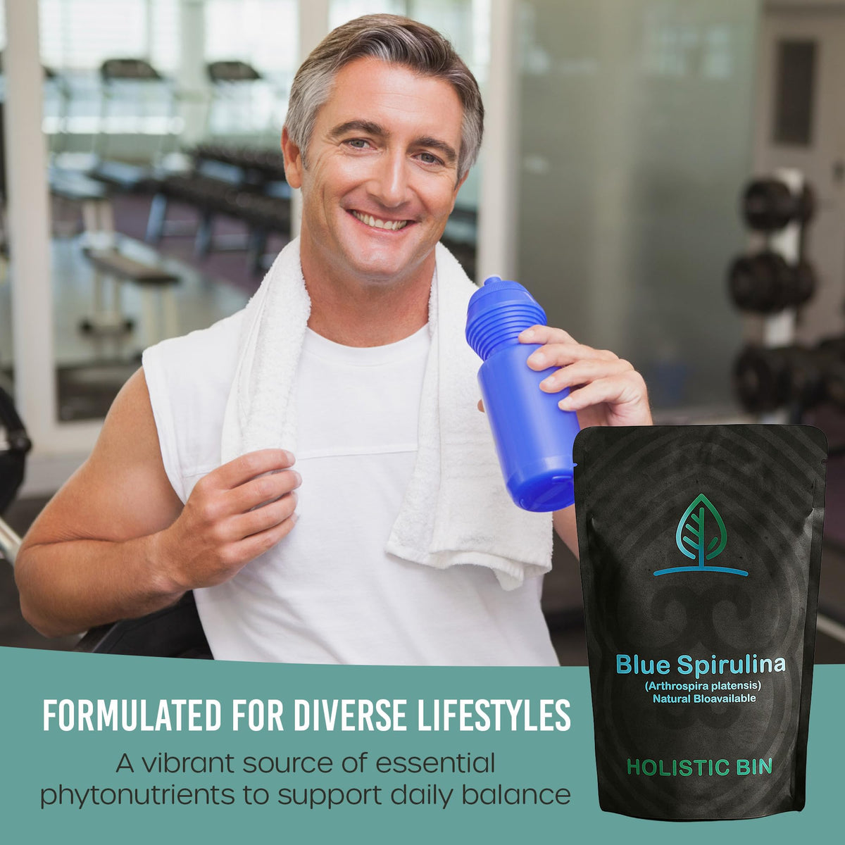 Pâtisserie contenant de la spiruline bleue Holistic Bin