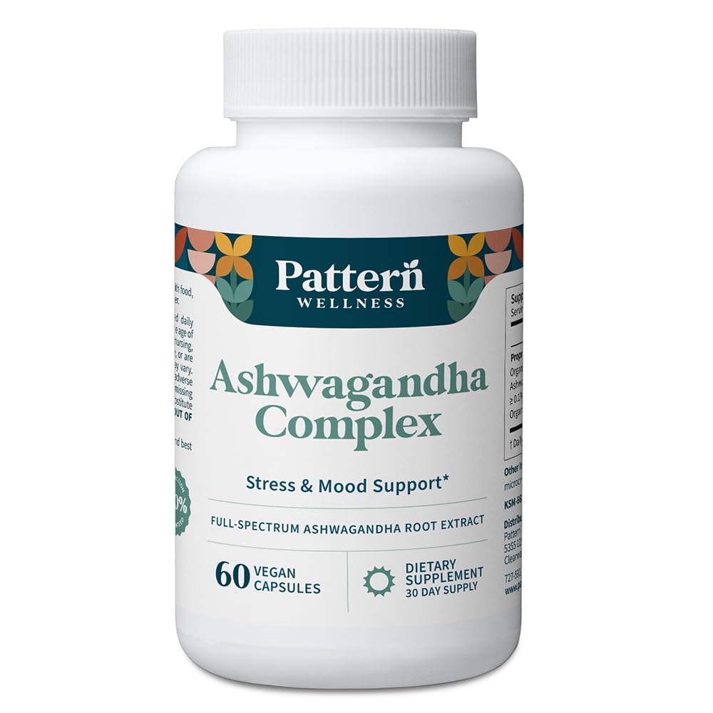 Pattern Wellness Complément Alimentaire Ashwagandha 60 Capsules Végétales vue de face