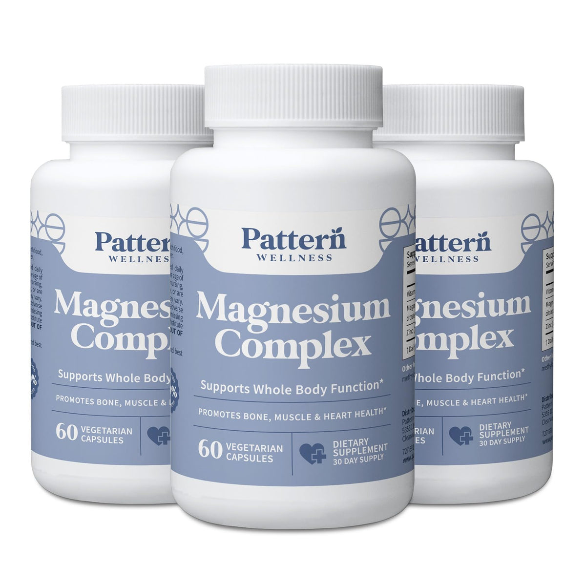 Pattern Wellness Complément Alimentaire Magnésium 180 Capsules Végétales - Vue de face