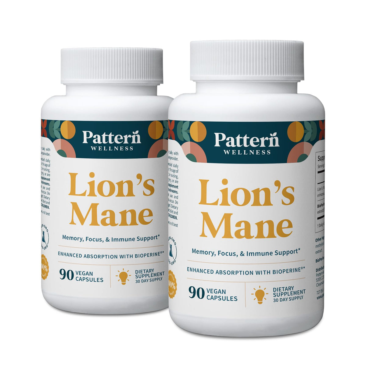 Pattern Wellness Lion's Mane 180 capsules végétales vue de face