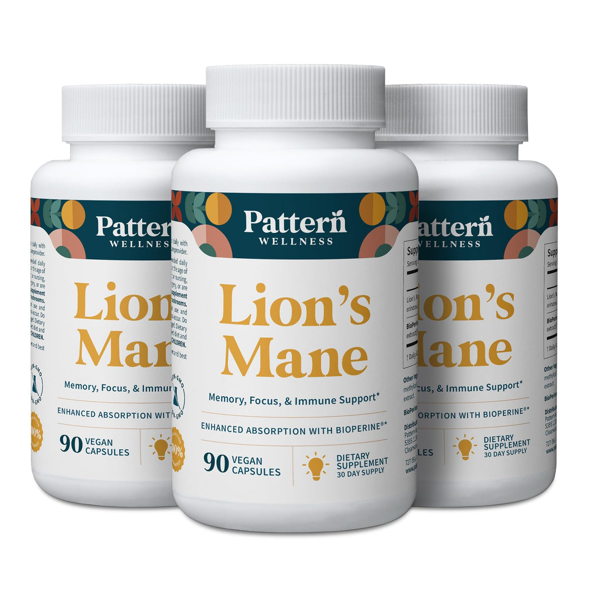 Pattern Wellness Lion's Mane champignon complément alimentaire 270 capsules végétales