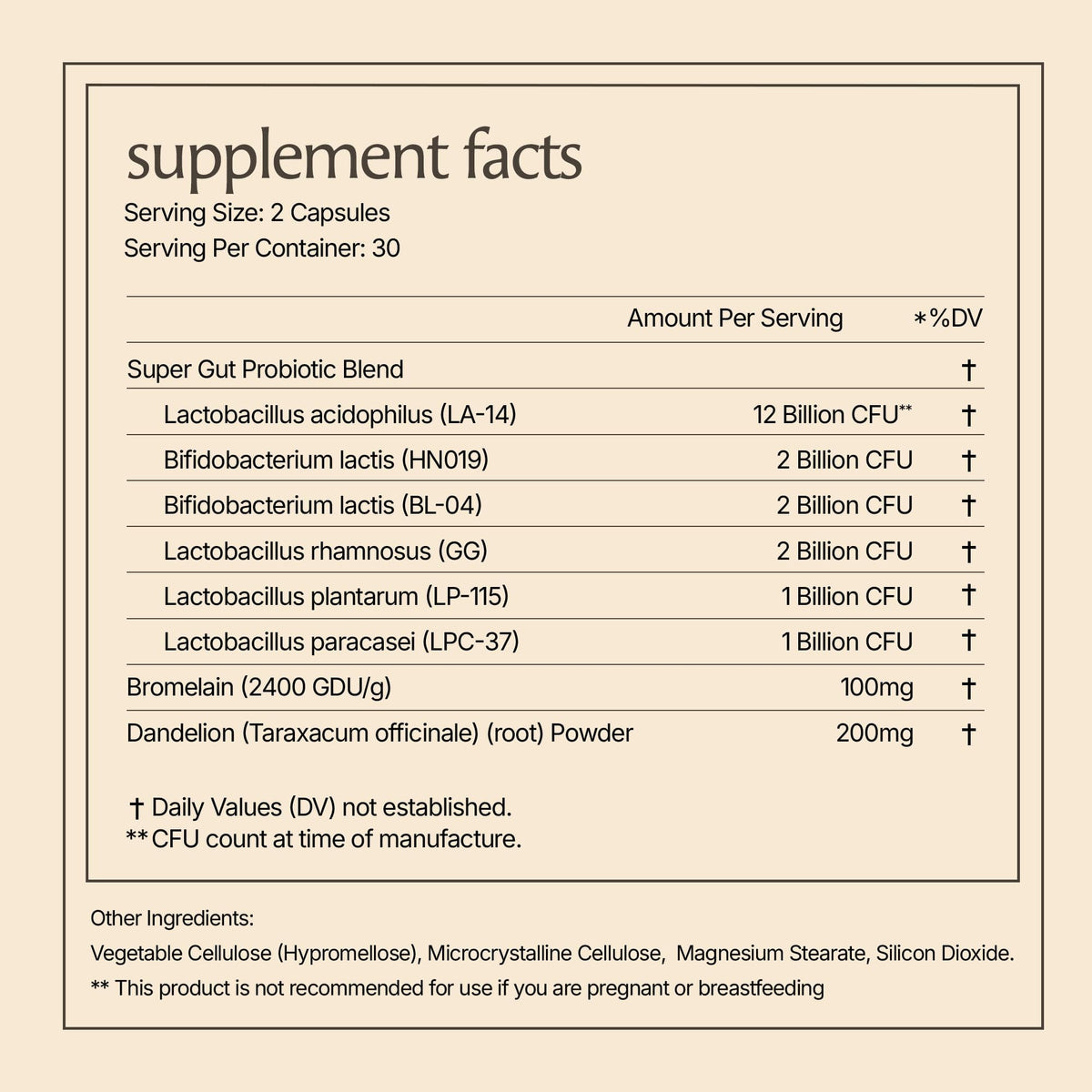 Paulina FITNESS Reset Daily Probiotic capsules en gros plan