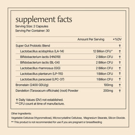Paulina FITNESS Reset Daily Probiotic capsules en gros plan