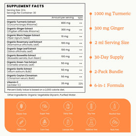 PAYAOCZ Complément Alimentaire Curcuma Bio 800mg avec Gingembre - Ingrédients sur l'étiquette