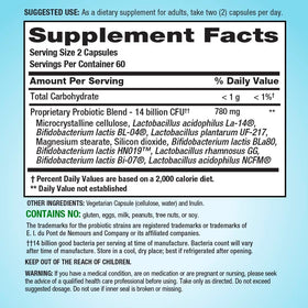 PB8 Probiotic 120 capsules végétariennes avec étiquette