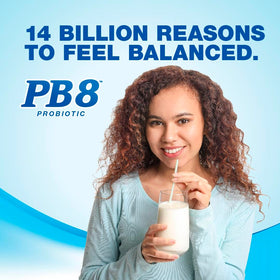 PB8 Probiotic 120 capsules végétariennes avec un verre d'eau