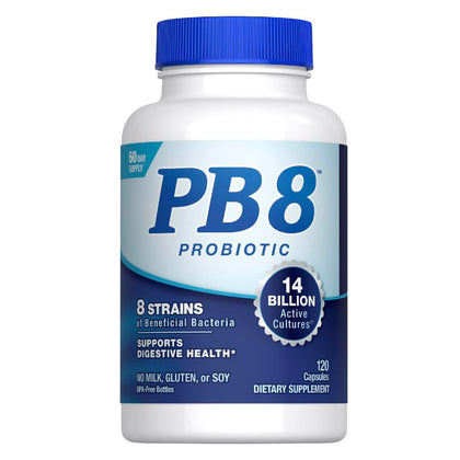 PB8 Probiotic 120 capsules vue de face avec étiquette