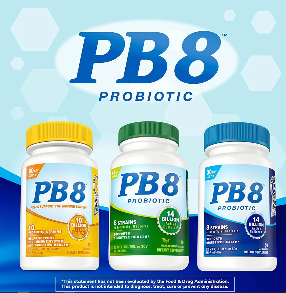 PB8 Probiotic 3 Pack avec focus sur les ingrédients