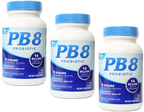 PB8 Probiotic 3 Pack vue de face avec 120 capsules par bouteille