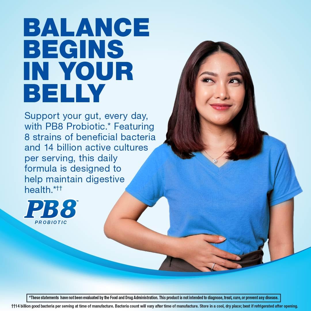 PB8 Probiotic en gros plan montrant les capsules