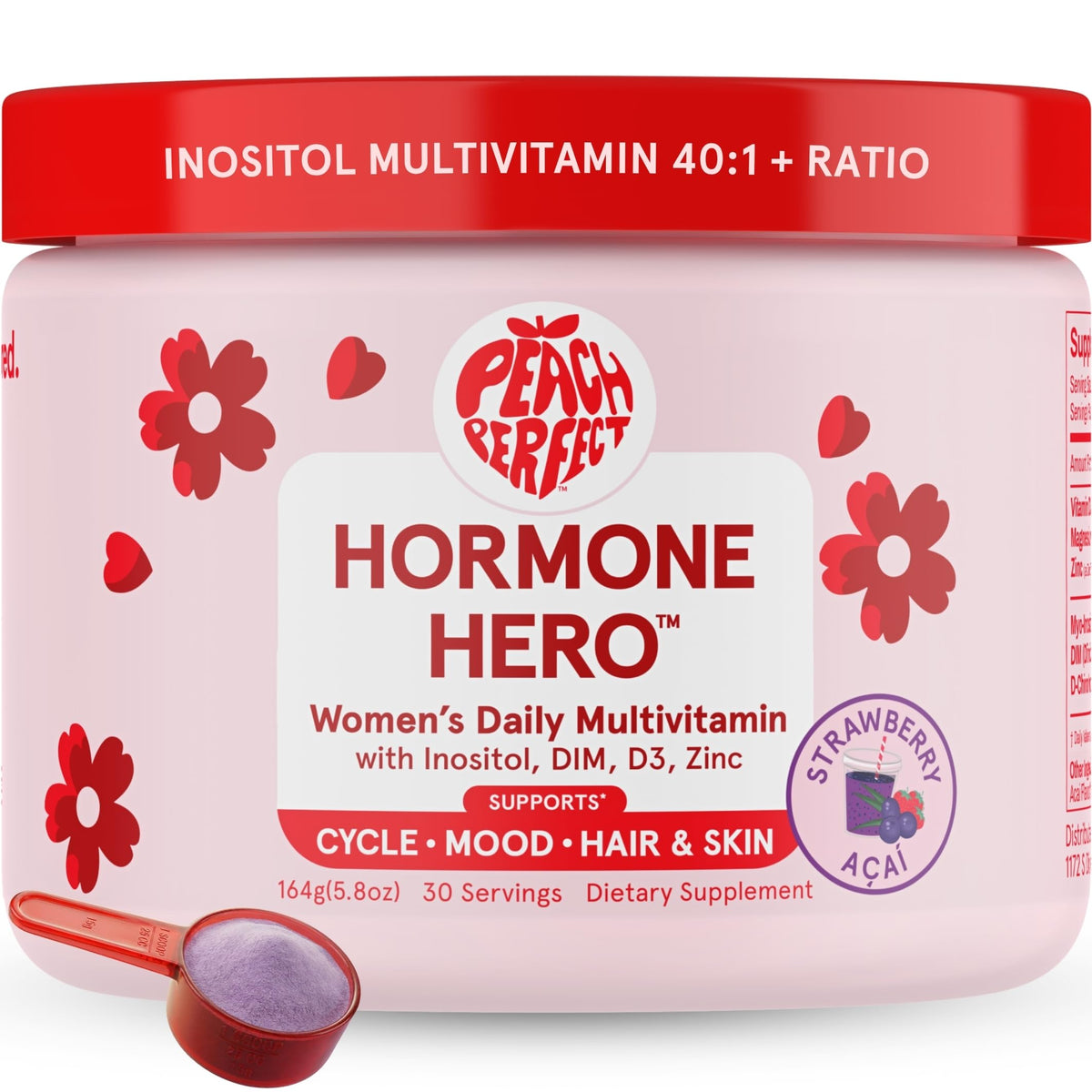 Peach Perfect Poudre d'Inositol 4g Myo & D-Chiro en paquet de 222g