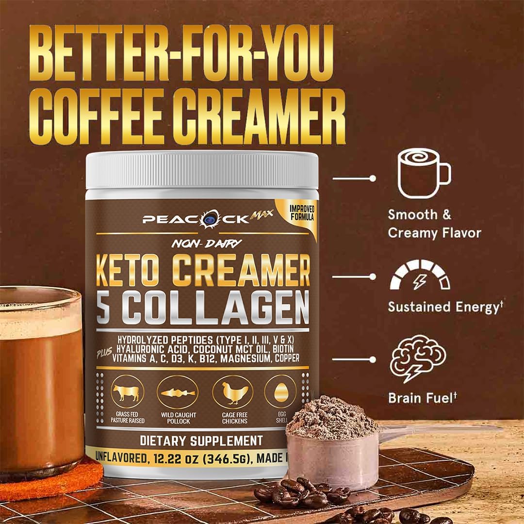 Peacock Max Crème à Café Collagène Keto 12,2 oz en cuisine