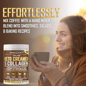 Peacock Max Crème à Café Collagène Keto 12,2 oz sur un fond blanc