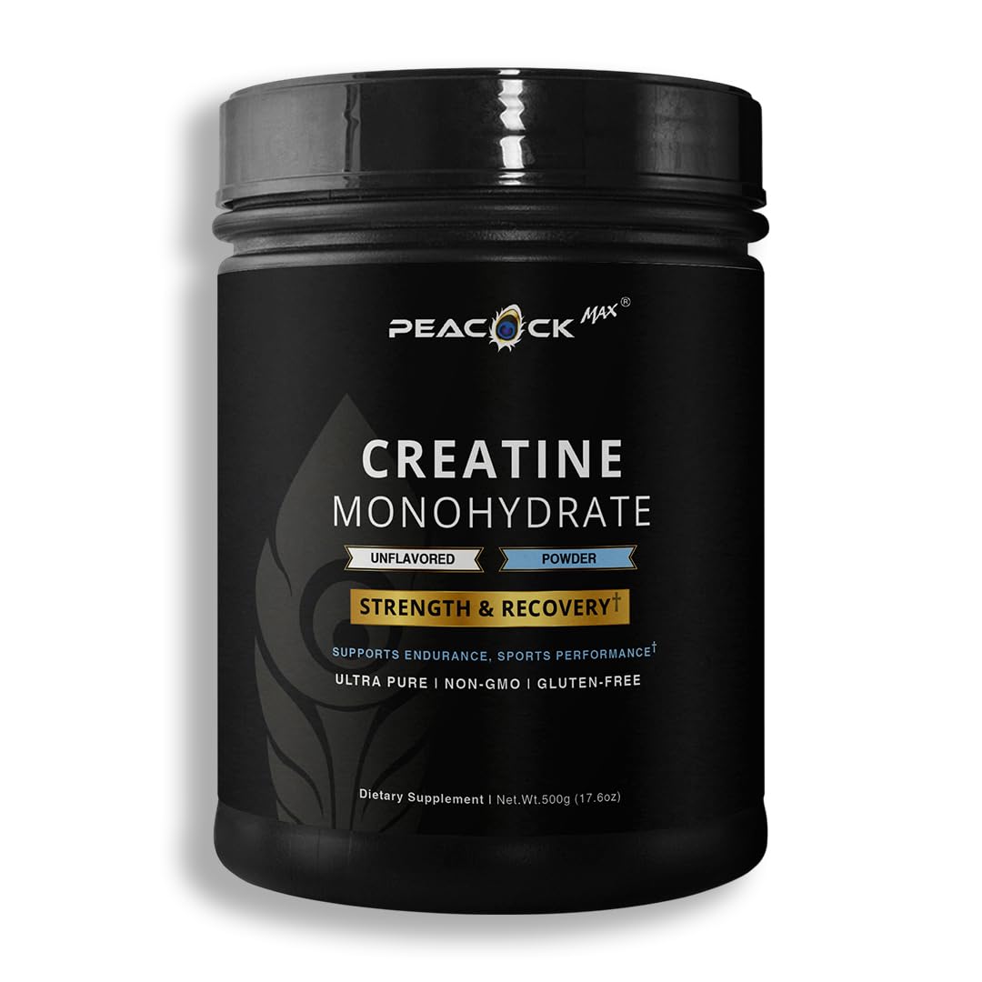 Peacock Max Poudre de Créatine Monohydrate 500g vue avant