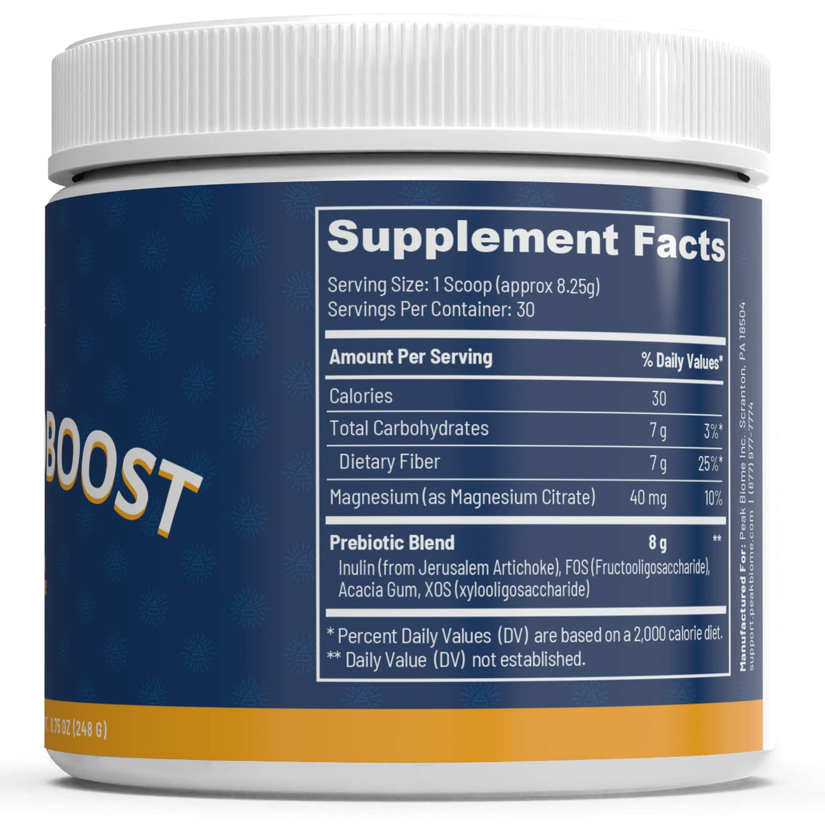 Peak Biome Peak BioBoost complément alimentaire en poudre avec une cuillère