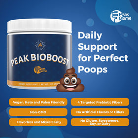 Peak Biome Peak BioBoost cuillère de poudre sur une table