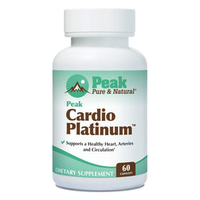 Peak Cardio Platinum 50g vue avant avec étiquette et contenu