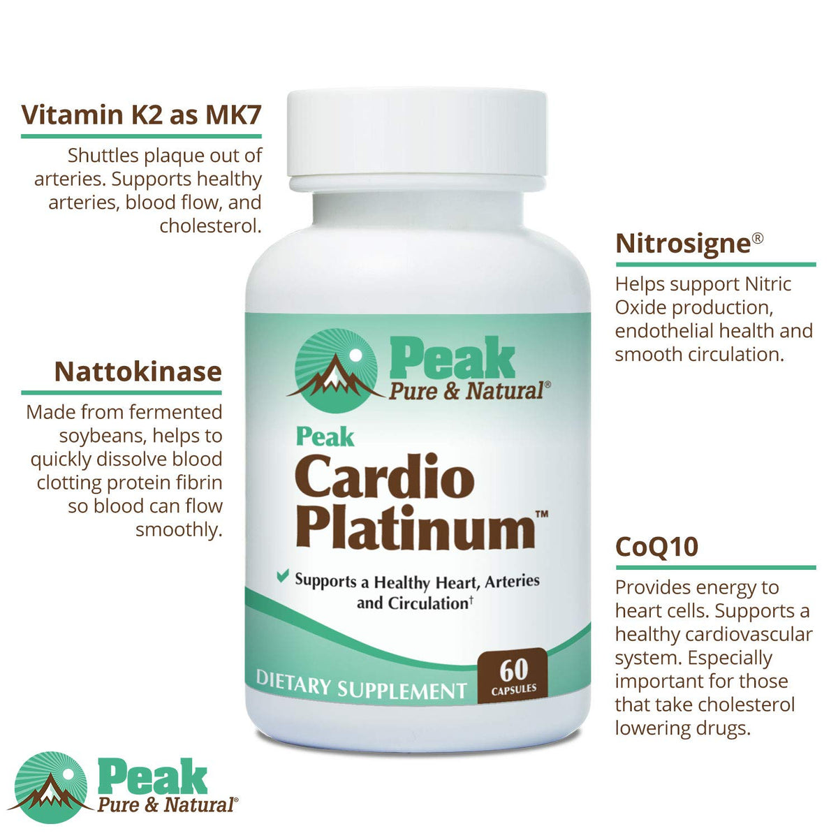Peak Cardio Platinum pack de deux bouteilles sur fond blanc