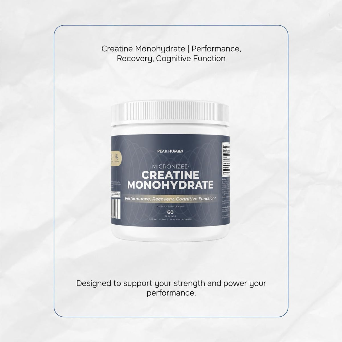 Peak Human créatine monohydrate 372g packaging