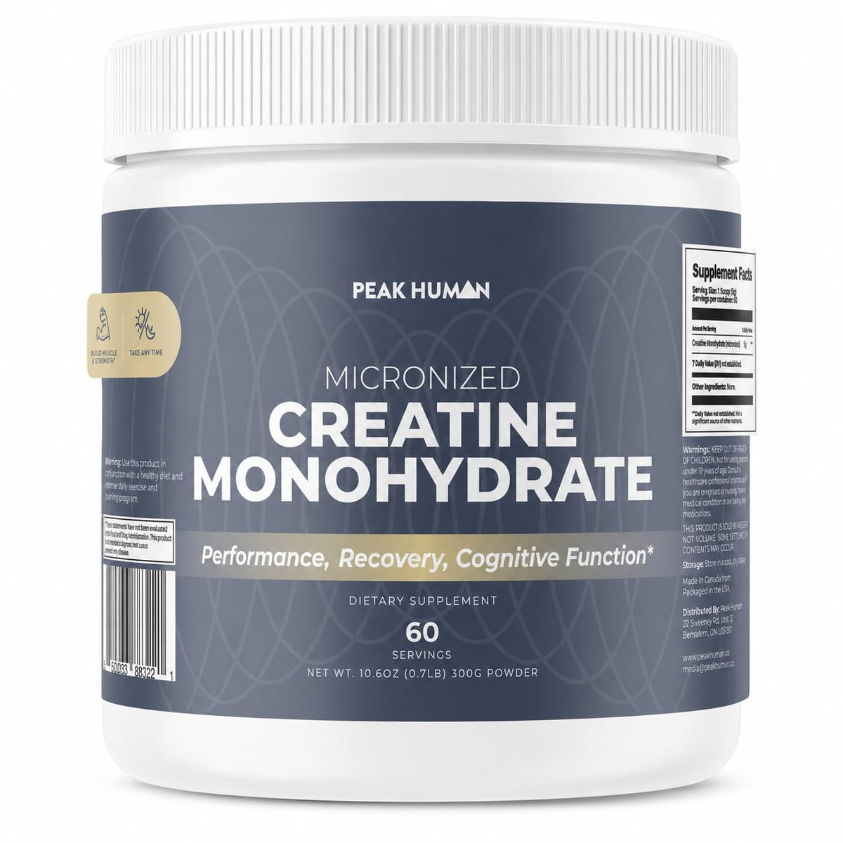 Peak Human créatine monohydrate 372g vue de face
