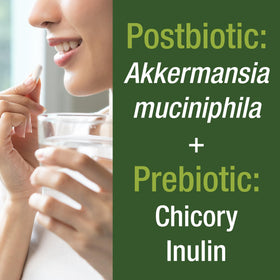 Peak Performance Akkermansia Probiotic Capsule with a glass of water