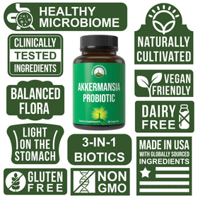 Peak Performance Akkermansia Probiotic Capsule with packaging