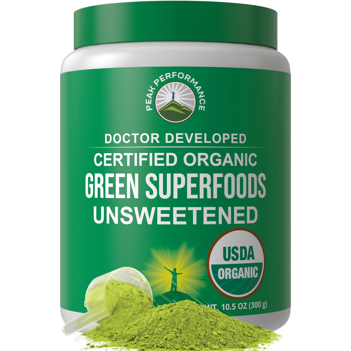 Peak Performance Poudre Super Aliment Vert Bio 380g vue de face
