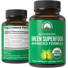 Peak Performance Super Greens 150 Capsules vue avant