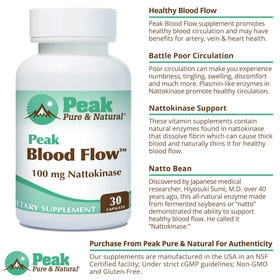 Peak Pure & Natural Nattokinase 100mg 30 capsules arrière