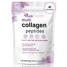 Peakhealth poudre de collagène multi peptides 1lb vue avant