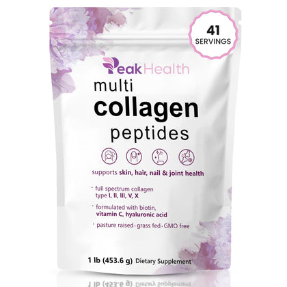 Peakhealth poudre de collagène multi peptides 1lb vue avant