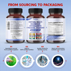PEAKPURY Compléments Cortisol 150 capsules en main
