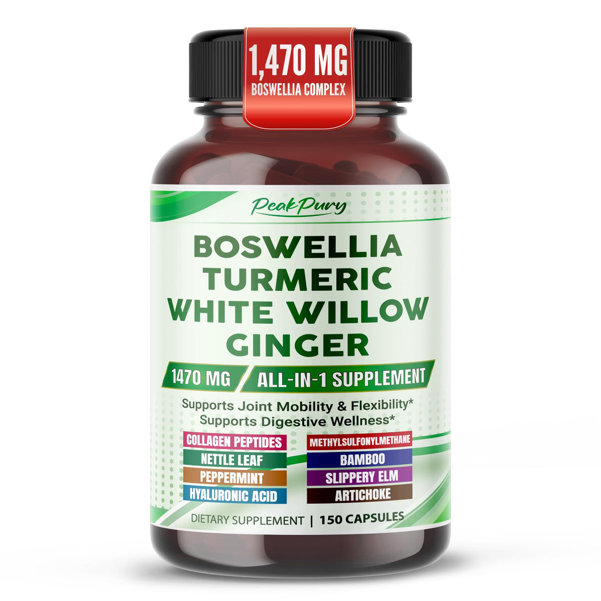 PEAKPURY Complexe Boswellia 1470 mg vue avant du flacon