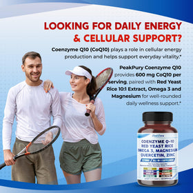 PEAKPURY CoQ10 Complex 1278 mg capsules sur une table