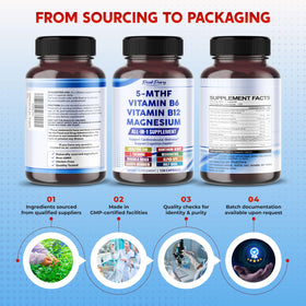 PEAKPURY Ultra 5-MTHF 150 capsules sur une surface blanche