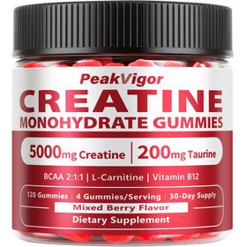 PeakVigor Organics Gélules de Créatine Monohydrate Flacon de 120 gummies