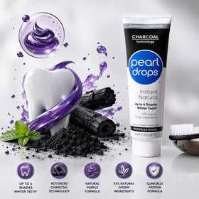 Pearl Drops Charbon Actif 75ml - présentation sur une table