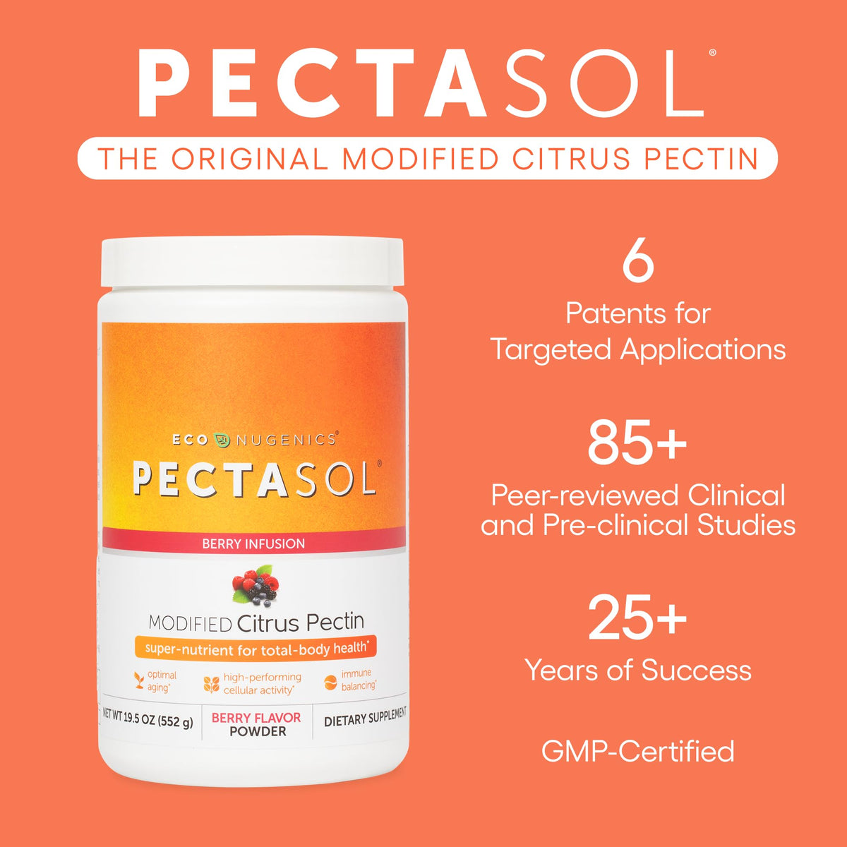 PectaSol EcoNugenics 551g poudre de pectine d'agrumes modifiée en portion