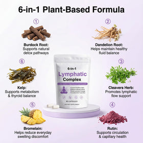 Peehss Complexe Lymphatique 6 en 1 capsules avec verre d'eau