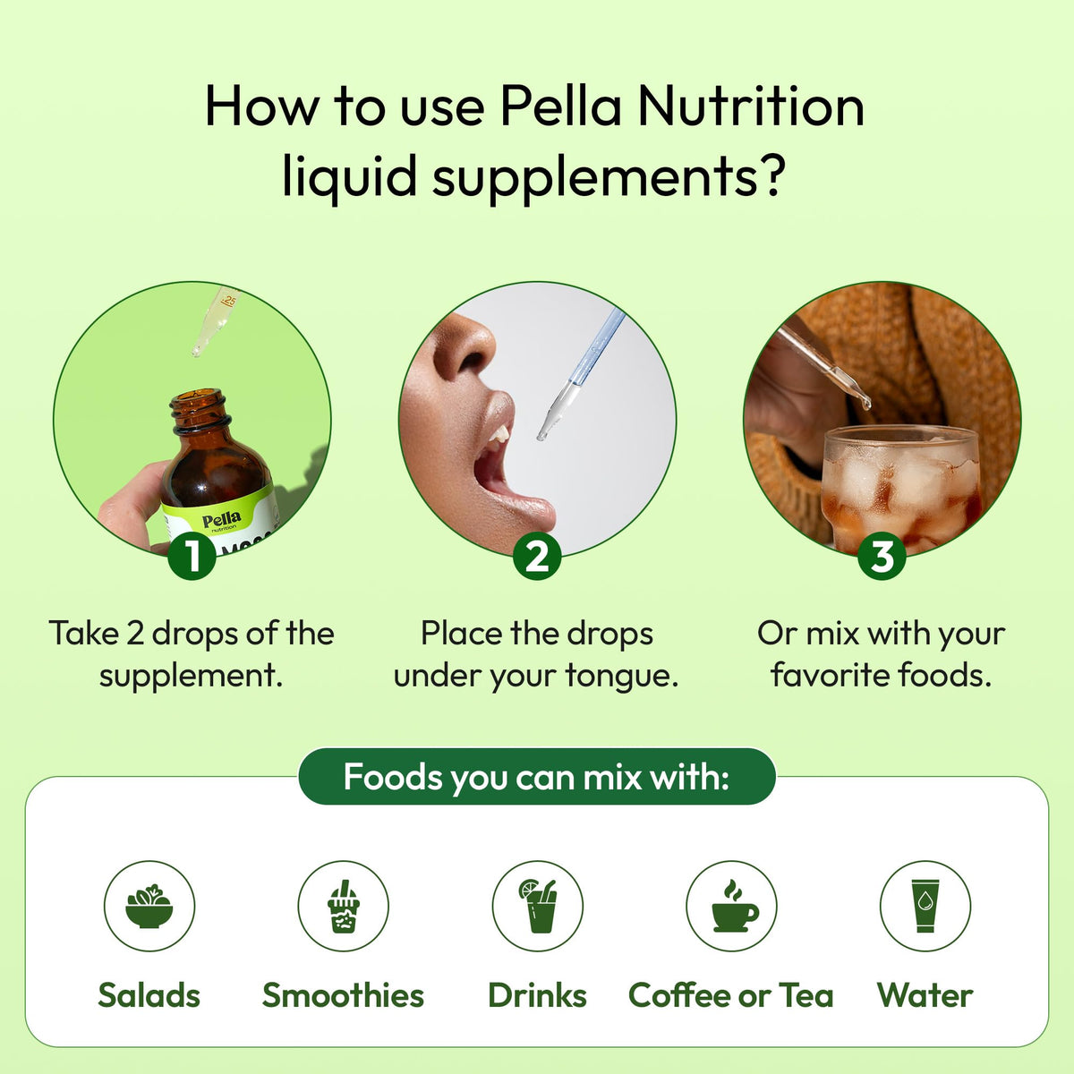 Pella Nutrition Gouttes de Musgo Marin 60 mL - présentation sur une table