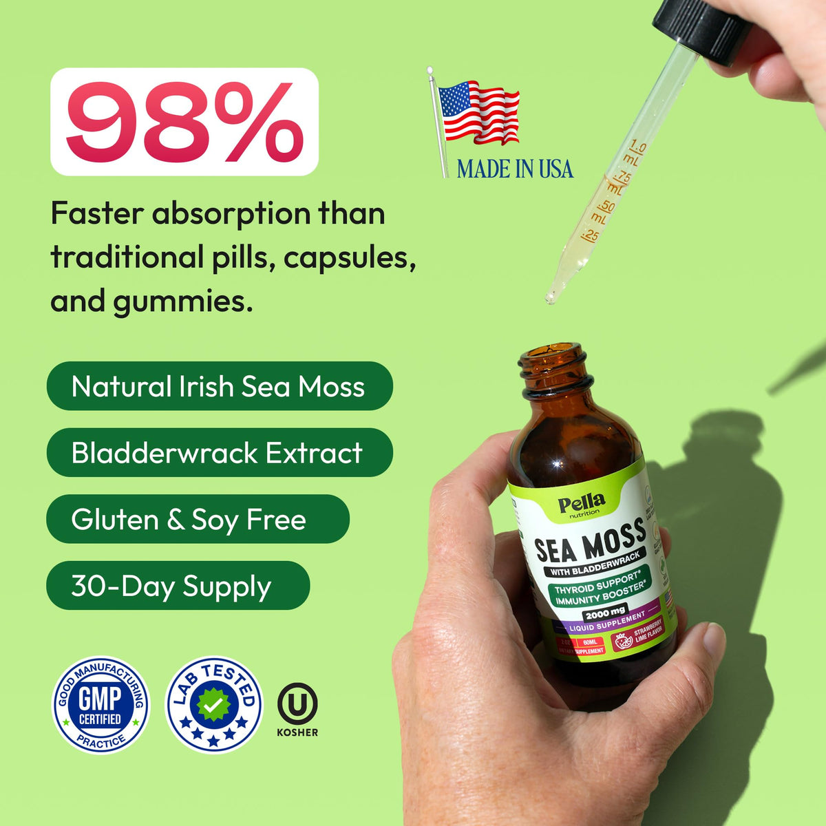 Pella Nutrition Gouttes de Musgo Marin 60 mL - vue arrière
