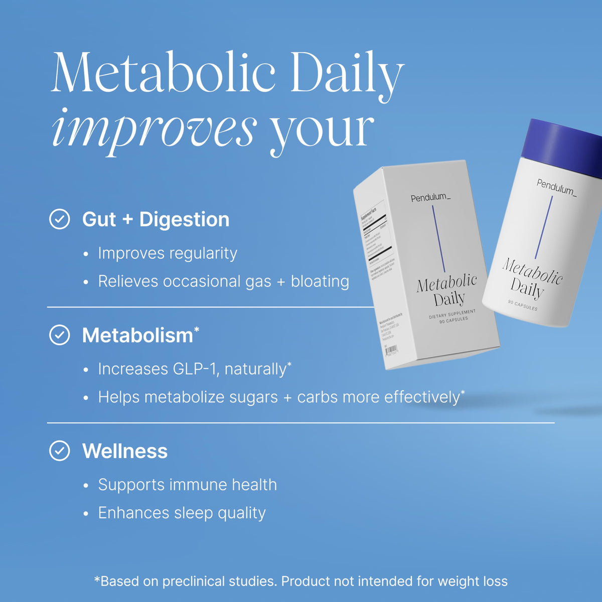 Pendulum a balanced routine Daily capsules avec étiquette