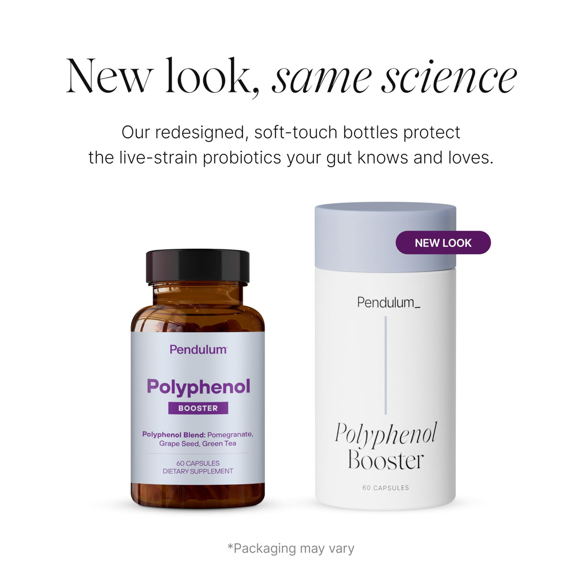 Pendulum Polyphenol support capsules sur une surface blanche