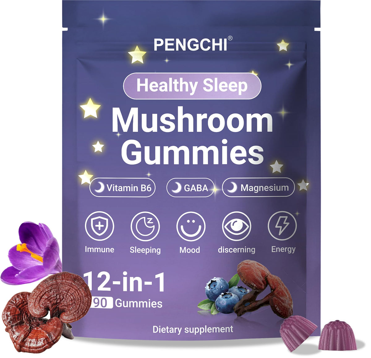 PENGCHI Gummies de Champignon pour le Sommeil - vue avant du pot