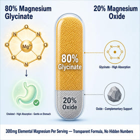PEPAX Complexe de Magnésium Glycinate 300mg gélules végétales sur fond blanc